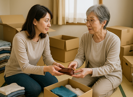 遺品整理で親子の話し合い